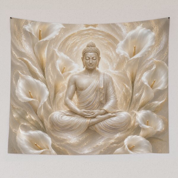 Item preview, Golden Buddha Among White Lilies designed and sold by aurelixagency.
