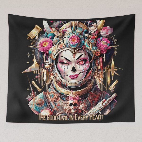 Item preview, Cyber Geisha Skull Pistol Helmet designed and sold by Voodoo Store Paranormal Collections.