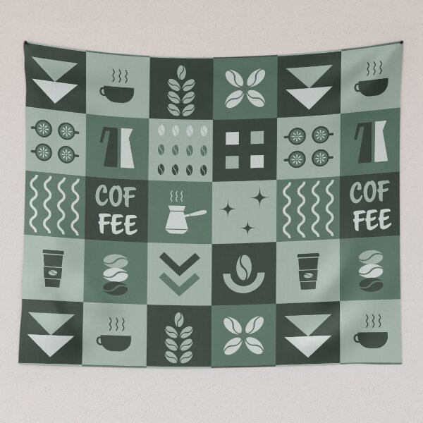 Item preview, Coffee Geometric Square Pattern designed and sold by IrynaAlex.