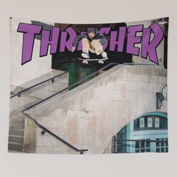 Item preview, Thrasher Skateboard Skate Design Art Print Poster Wall Tee Vest  designed and sold by Cool Robot Bro..