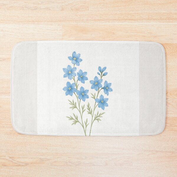 Item preview, July Larkspur Birth Flower, Blue Botanical Floral Wall Art designed and sold by NarjaShop.