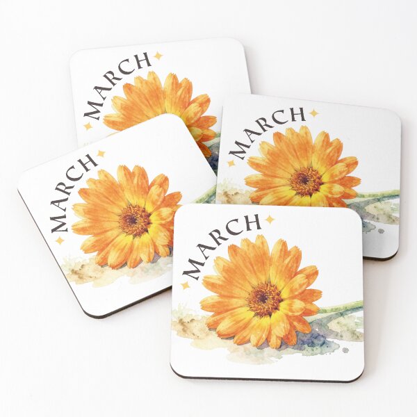 Item preview, Watercolor Orange Calendula March Birth Flower designed and sold by WildArtIT.