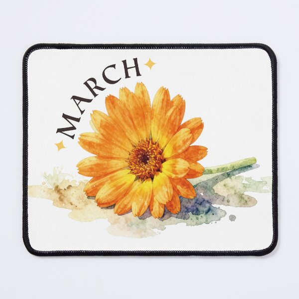 Item preview, Watercolor Orange Calendula March Birth Flower designed and sold by WildArtIT.