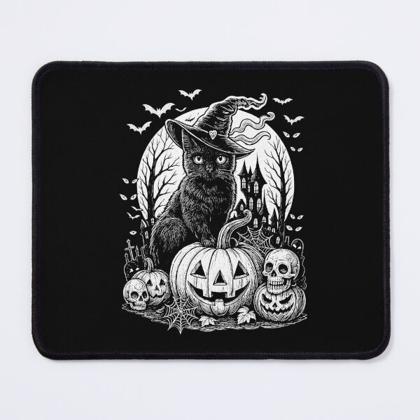 Item preview, Spooky Black Cat Halloween Witch Cat Pumpkin Skull Halloween designed and sold by Kladhadredo.