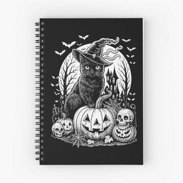Item preview, Spooky Black Cat Halloween Witch Cat Pumpkin Skull Halloween designed and sold by Kladhadredo.