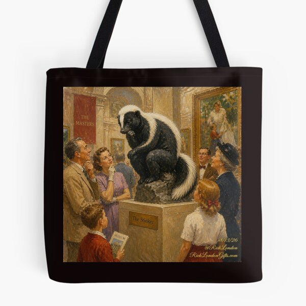 Item preview, The Stinker – Skunk Thinker Museum Parody Illustration designed and sold by Rick London Gifts.