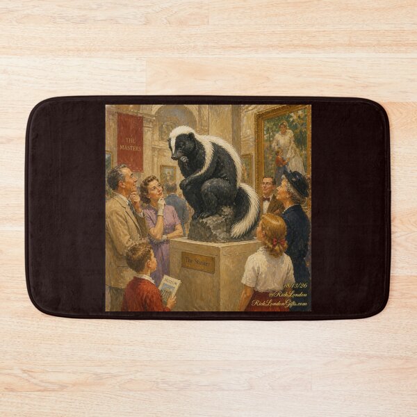 Item preview, The Stinker – Skunk Thinker Museum Parody Illustration designed and sold by Rick London Gifts.