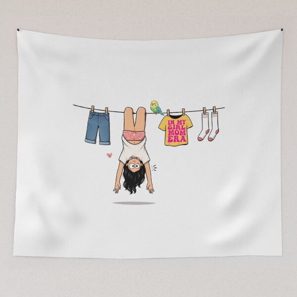 Item preview, Funny Laundry Day Hanging Girl designed and sold by waikibi ⭐⭐⭐⭐⭐.
