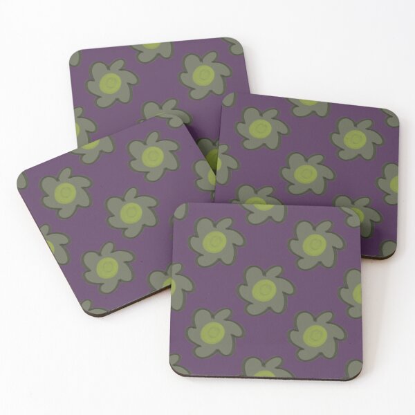Item preview, Green Floral Pattern Vintage Retro Groovy Purple Background designed and sold by CaramelCo.