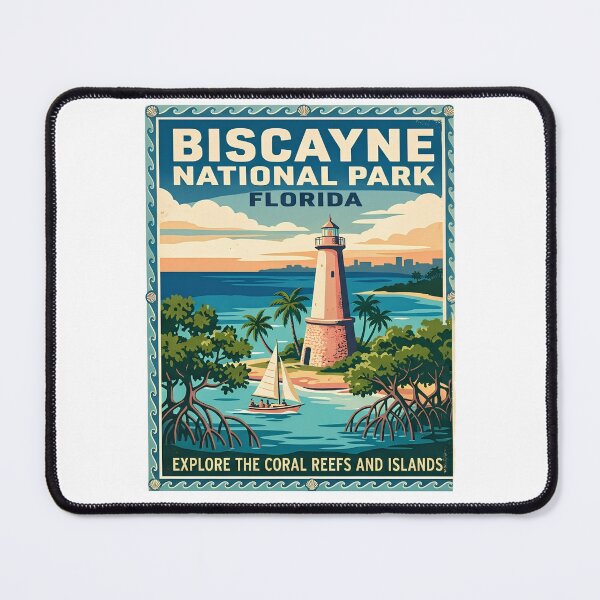 Item preview, Biscayne National Park Florida Coral Reefs Lighthouse Vintage Art designed and sold by LittleArij.