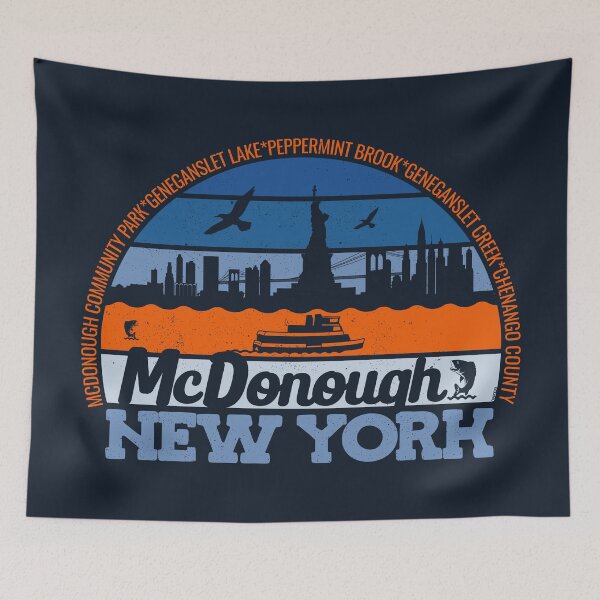 Item preview, McDonough New York Sunset Retro Vintage Local Pride Logo designed and sold by CRHPOD20.