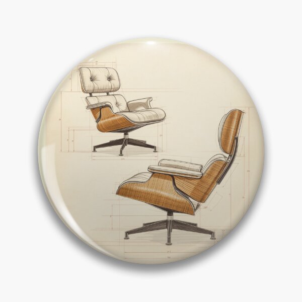 Item preview, Eames Lounge Chair - Architectural Technical Sketch designed and sold by LorPaz.