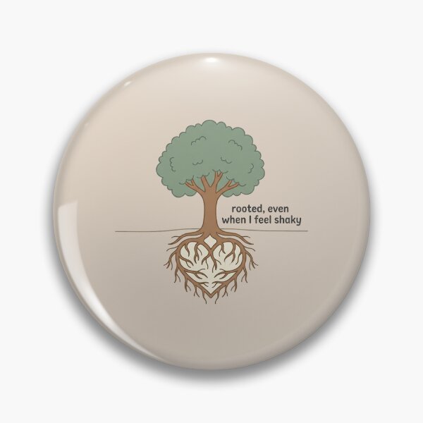 Item preview, Rooted Even When I Feel Shaky Sticker | Tree Heart Roots Mental Health Anxiety Quote Illustration Art designed and sold by cannsuh.