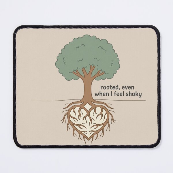 Item preview, Rooted Even When I Feel Shaky Sticker | Tree Heart Roots Mental Health Anxiety Quote Illustration Art designed and sold by cannsuh.