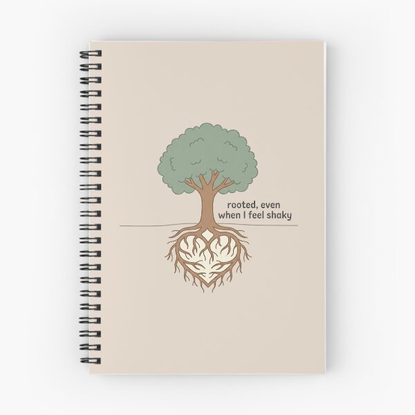 Item preview, Rooted Even When I Feel Shaky Sticker | Tree Heart Roots Mental Health Anxiety Quote Illustration Art designed and sold by cannsuh.