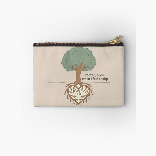 Item preview, Rooted Even When I Feel Shaky Sticker | Tree Heart Roots Mental Health Anxiety Quote Illustration Art designed and sold by cannsuh.