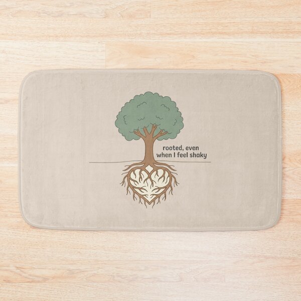 Item preview, Rooted Even When I Feel Shaky Sticker | Tree Heart Roots Mental Health Anxiety Quote Illustration Art designed and sold by cannsuh.