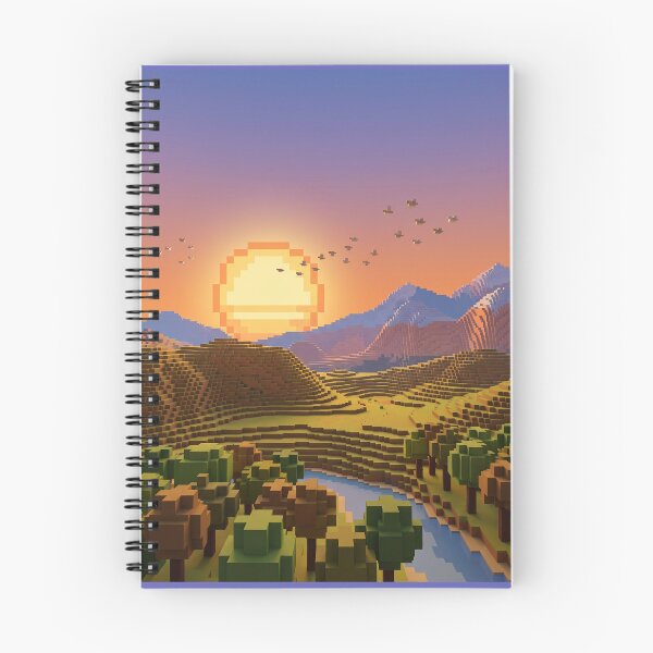 Item preview, Blocky Voxel Sunset Landscape designed and sold by Cozy01.