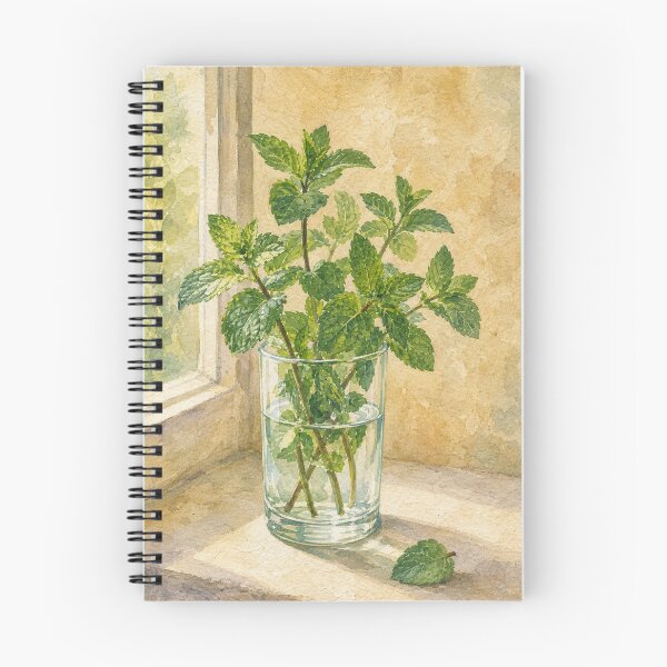 Item preview, Mint in a Water Glass Watercolour designed and sold by GoldenHourWalls.