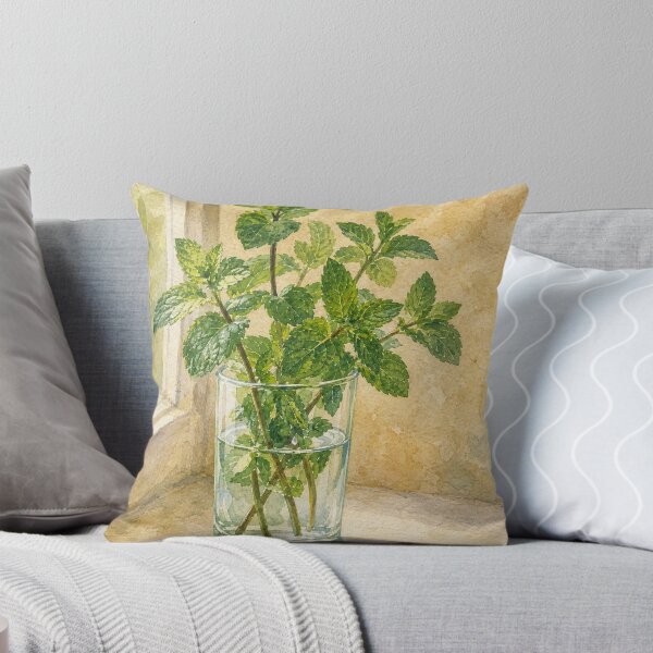 Item preview, Mint in a Water Glass Watercolour designed and sold by GoldenHourWalls.