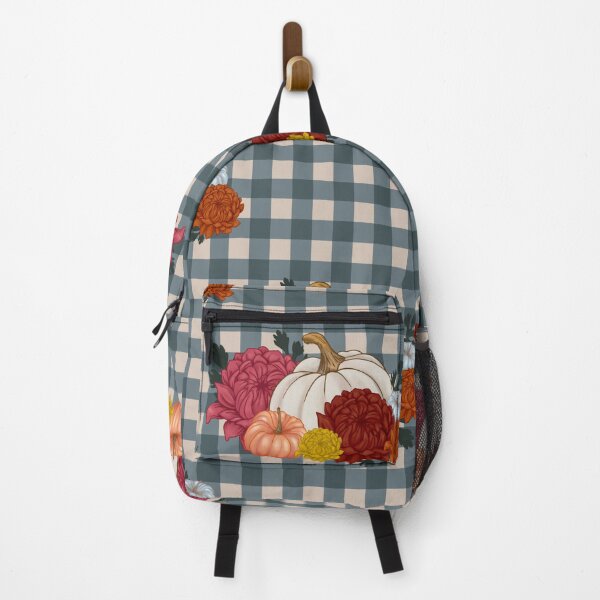 Item preview, Autumn Floral Pumpkins with Mums on Gingham designed and sold by AudrasPalette.