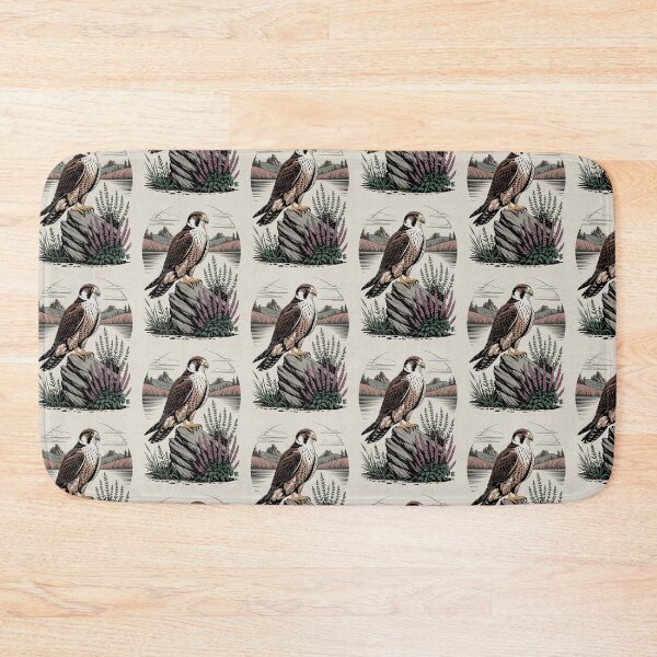 Item preview, Falcon on Rock Mountain Lake Wildlife Art designed and sold by NuvoraNest.