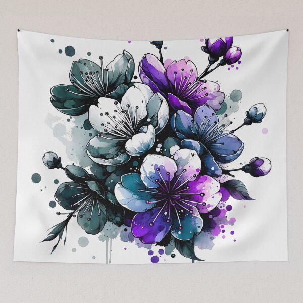 Item preview, Cherry Blossoms - Subtle Ace Pride Colors designed and sold by humnoo.