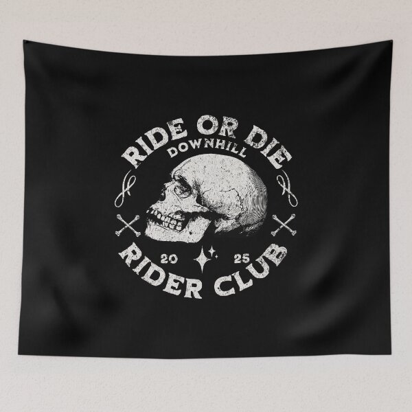 Item preview, Ride or Die Downhill Mountain Bike Skull Vintage designed and sold by FeverVoid.