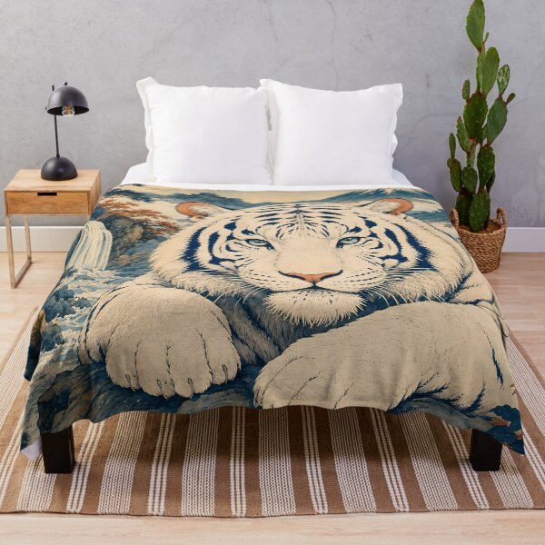 Item preview, White Tiger and Mount Fuji | Ukiyo-e Japanese Landscape Art designed and sold by ManJiangHong.