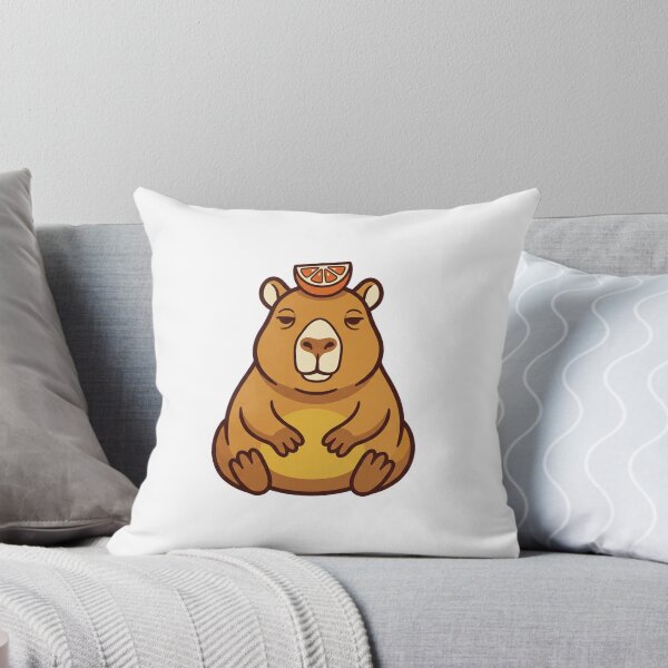 Item preview, Chill Capybara With Orange Slice Poster Art designed and sold by Ninjacatoff.