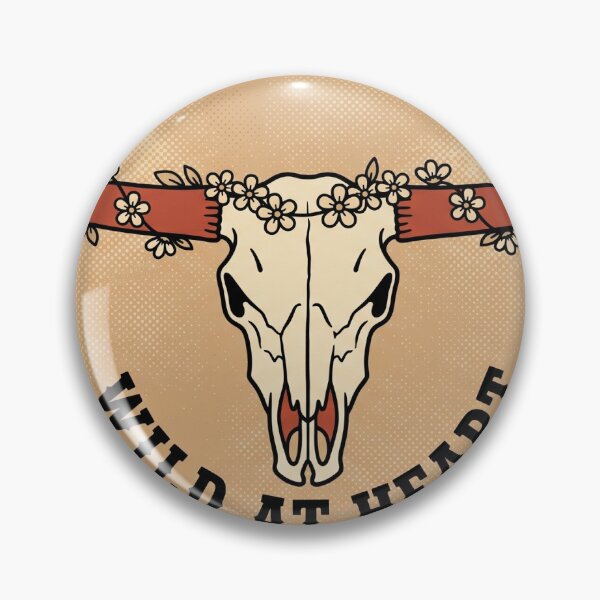 Artikelvorschau, Wild At Heart Longhorn Skull Western Badge Art entworfen und verkauft von Ninjacatoff.