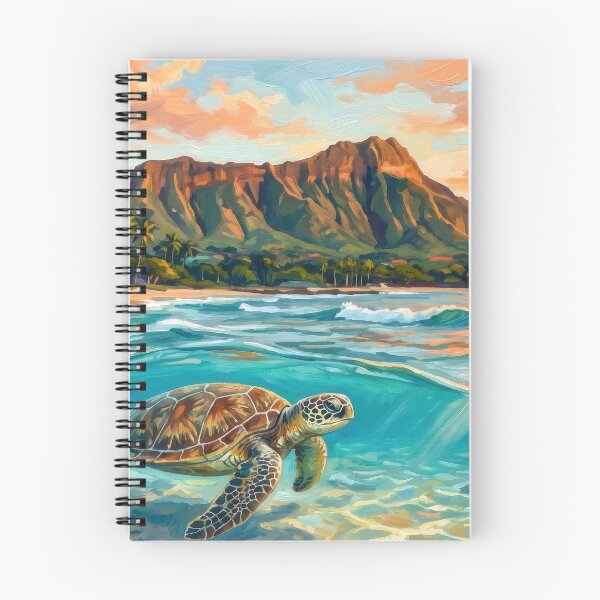 Item preview, Diamond Head Hawaii Sea Turtle Sunrise designed and sold by RedPeaStudio.