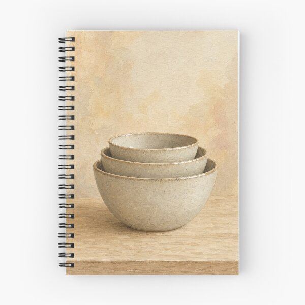 Item preview, Stacked Stoneware Bowls Watercolour designed and sold by GoldenHourWalls.