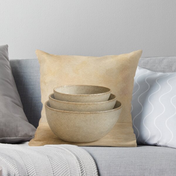 Item preview, Stacked Stoneware Bowls Watercolour designed and sold by GoldenHourWalls.