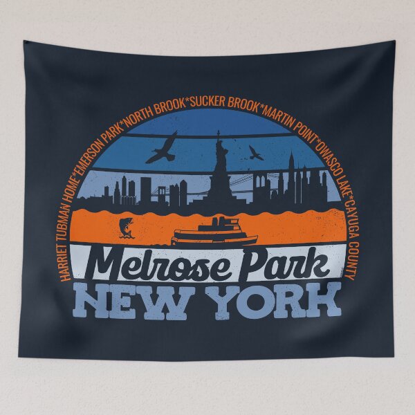 Item preview, Melrose Park New York Sunset Retro Vintage Local Pride Logo designed and sold by CRHPOD20.
