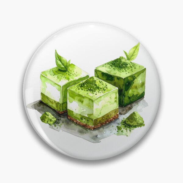 Item preview, Japanese Matcha Cake Watercolor Painting designed and sold by BetweenForms.