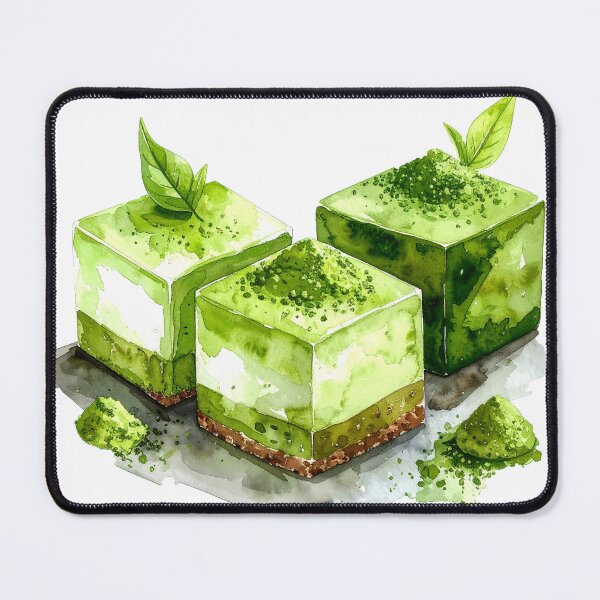 Item preview, Japanese Matcha Cake Watercolor Painting designed and sold by BetweenForms.
