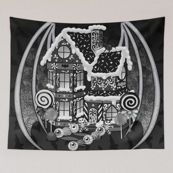 Item preview, Monochrome Gingerbread House designed and sold by Miss Lunaria.