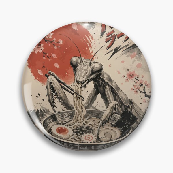 Item preview, Praying Mantis Ramen Sumie Japanese Vintage designed and sold by TomFrontierArt.