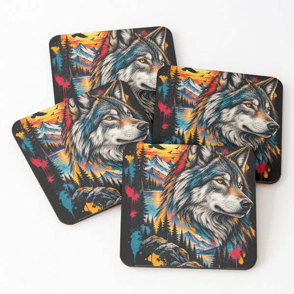 Item preview, Wild Wolf Wilderness – Colorful Nature Pop Art designed and sold by naturalsurvival.