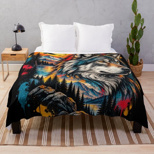 Item preview, Wild Wolf Wilderness – Colorful Nature Pop Art designed and sold by naturalsurvival.