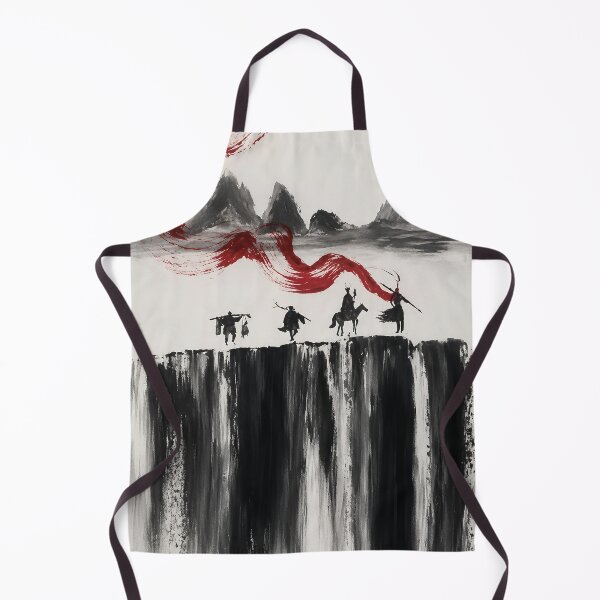 Artikelvorschau, Japanische Sumi-e-Krieger am Rande eines Wasserfalls entworfen und verkauft von Extravanganzza.