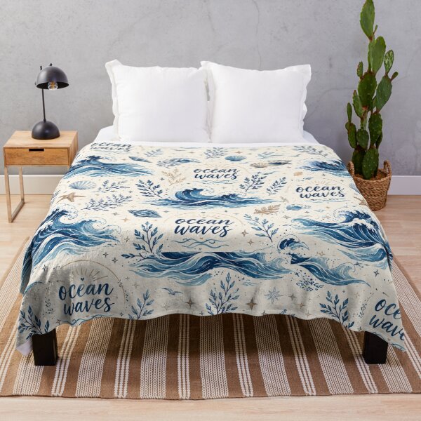 Item preview, Ocean Waves Seamless Pattern Coastal Beach Sea Lover Nautical Aesthetic Design SEO Description designed and sold by Elly-91.