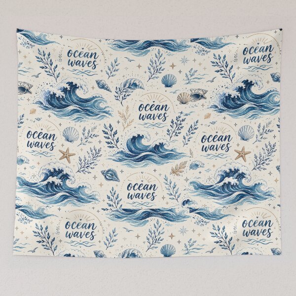 Item preview, Ocean Waves Seamless Pattern Coastal Beach Sea Lover Nautical Aesthetic Design  SEO Description designed and sold by Elly-91.