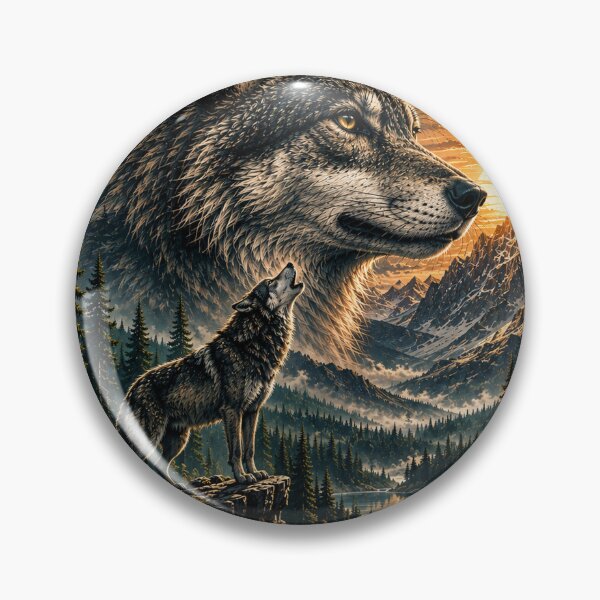 Item preview, Call of the Wild Wolf – Mountain Wilderness Wildlife Art designed and sold by TeeVibeHaus.