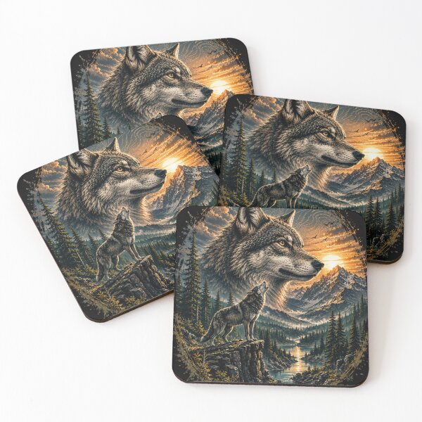 Item preview, Call of the Wild Wolf – Mountain Wilderness Wildlife Art designed and sold by TeeVibeHaus.