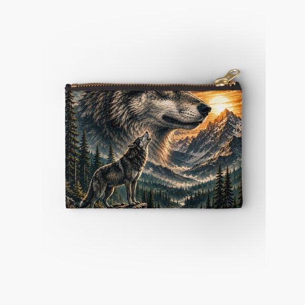 Item preview, Call of the Wild Wolf – Mountain Wilderness Wildlife Art designed and sold by TeeVibeHaus.
