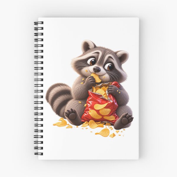 Item preview, Guilty Raccoon Eating Chips – Cute Funny Raccoon designed and sold by LST-Desings.