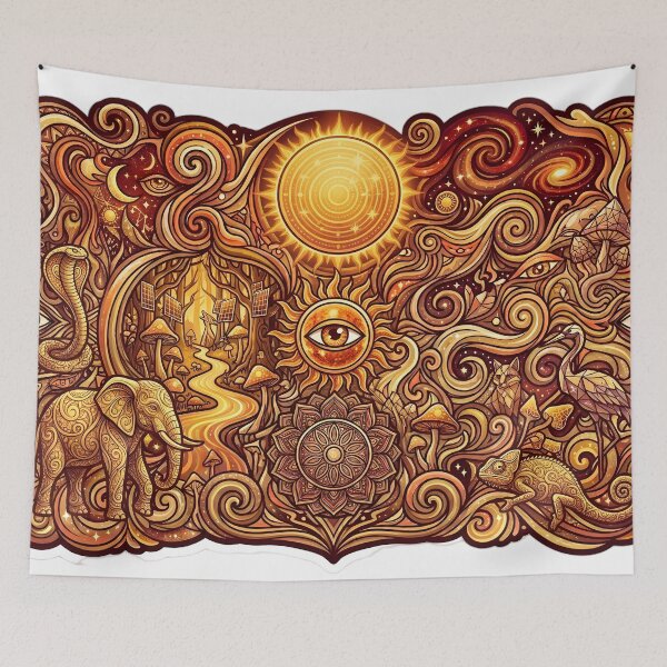 Item preview, Celestial Sun Psychedelic Golden Doodle designed and sold by ManuMax93.