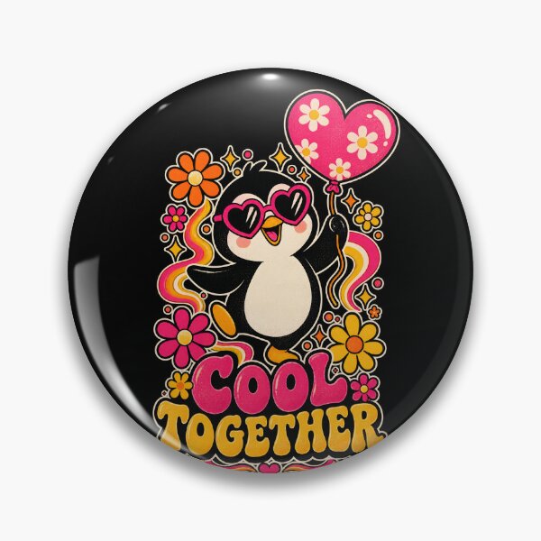 Item preview, Cool Together – Cute Groovy Penguin Valentine designed and sold by Ajdaprint.